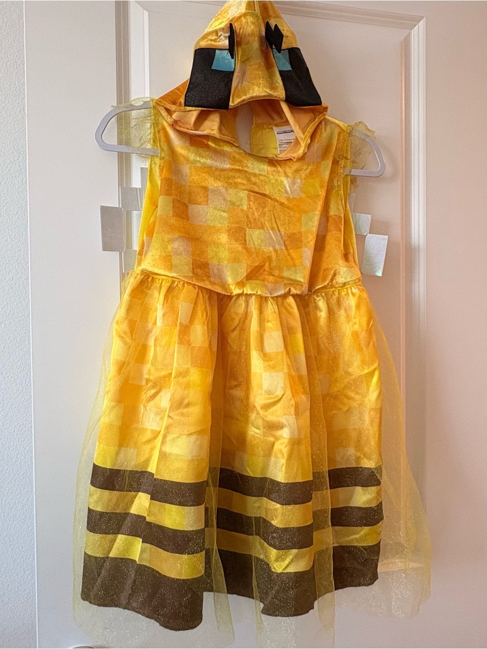 Girls Minecraft Bee Costume with Hood